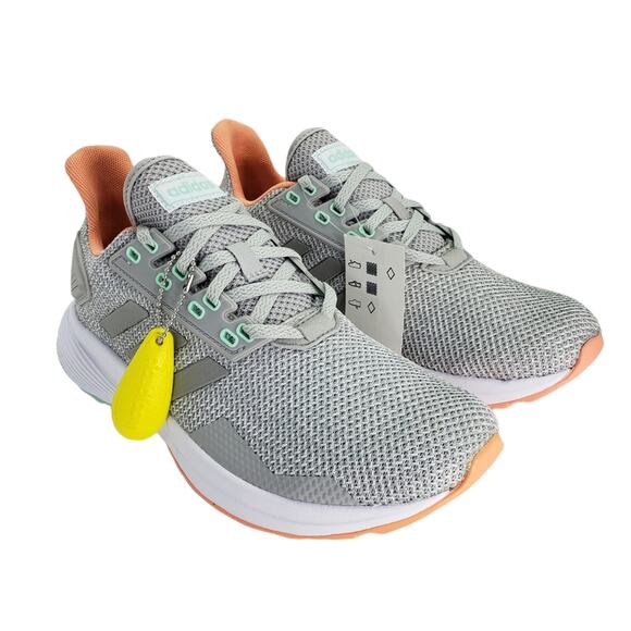 New Woman Adidas Duramo 9 Running Shoes Size 6 BB7006 Grey Grey Chalk Coral - Picture 7 of 9